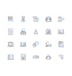 Writing Blog Line Icons Collection Creativity