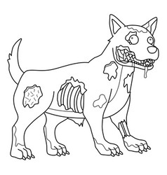 Zombie Dog Isolated Coloring Page For Kids