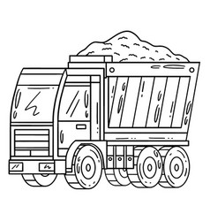 Construction Dump Truck Isolated Coloring Page