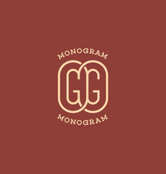 Gg logo monogram emblem style with crown shape Vector Image