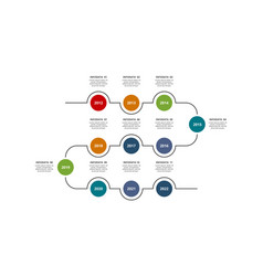 Timeline With 11 Elements Infographic Template