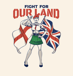 Vintage T-shirt Design Of Britain Womens Army