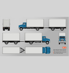 Truck With Trailer Mockup