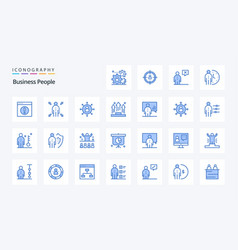 25 Business People Blue Icon Pack