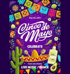 Cinco De Mayo Holiday Flyer Mexican Fiesta Banner