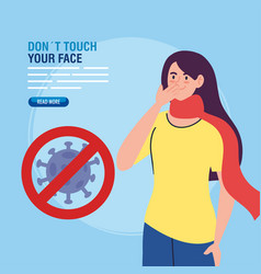 Do Not Touch Your Face Young Woman Wearing Face