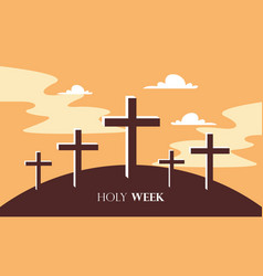 Flat Design Holy Week Concept Logo