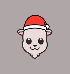 Goat Wearing Santa Hat