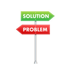 Solution And Problem Road Sign Stock