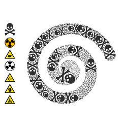 Death Skull Icon Spiral Twist Collage