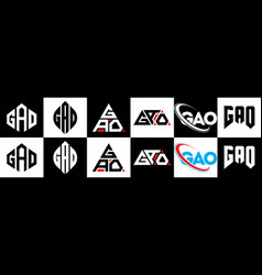 Gao Letter Logo Design In Six Style Polygon