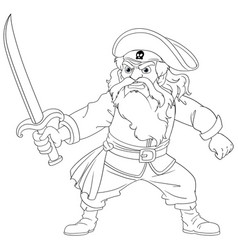 Pirate Cartoon Coloring Page With Sword Fight