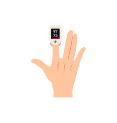 Pulse Oximeter Device On Finger Flat Style