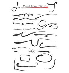 Simple Set Of Doodle Title Border Paint Brush