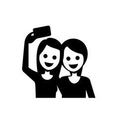 Two Friends Taking A Selfie Icon - Simple