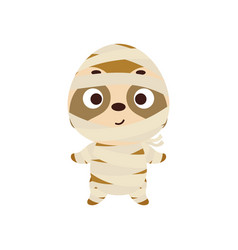 Cute Little Halloween Sloth In A Mummy Costume