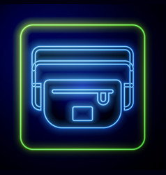 Glowing Neon Waist Bag Of Banana Icon Isolated