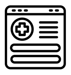 Online Medical Card Icon Outline Style