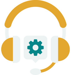 Over Ear Headphones And Cogs In Minimal Style