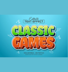 Classic Games Cartoon 3d Text Effect