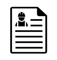 Construction Worker Resume Icon Contract Symbol