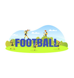 Football Big Word And Teen Boys Soccer Players