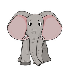 Gray Running Elephant With Big Ears Animal