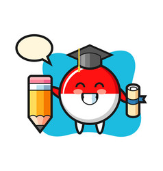 Indonesia Flag Badge Cartoon Is Graduation