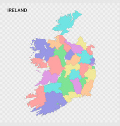 Isolated Colored Map Of Ireland