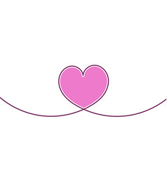 Line Art With A Large Pink Heart