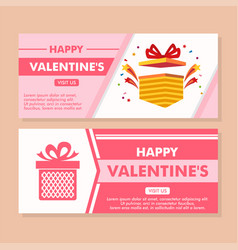 Valentines Day Web Banners With Photo Background