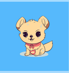 Cute Kawaii Dog Sitting