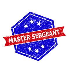 Hexagonal Bicolor Master Sergeant Stamp