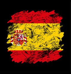 Spain Flag Grunge Brush Background Old Brush Flag