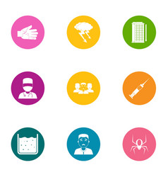 Health Intervention Icons Set Flat Style