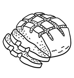 Slice Irish Soda Bread Isolated Coloring Page