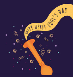 April Fool Day Template Little Horn And Text