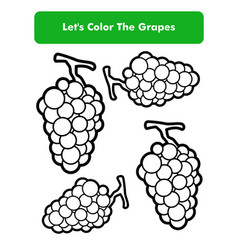 Grapes Coloring Book Page In Letter Size