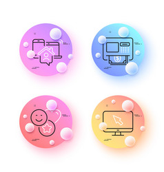 Internet Smile And Work Home Minimal Line Icons