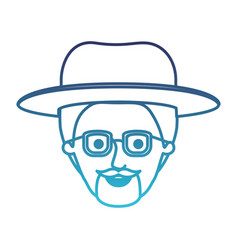 Male Face With Hat And Glasses Short Hair