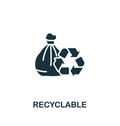 Recyclable Icon Monochrome Simple Sustainability