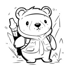 Cartoon Of Cute Bear Animal Character For