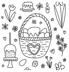 Easter Basket Seamless Pattern