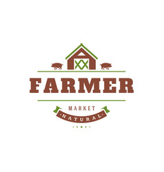 Vintage farm marketing logos and labels set Vector Image