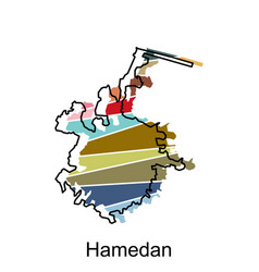 Graphic Of Hamedan Map Iran Country Design