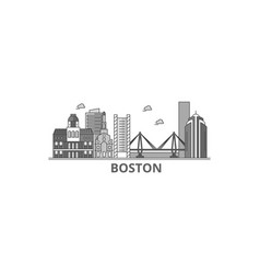 United States Boston City Skyline Isolated