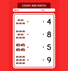 Count And Match Game With Radio Worksheet