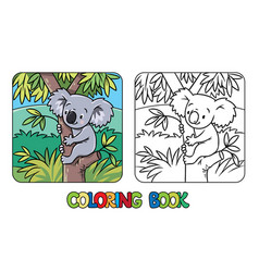 Koala On The Tree Kids Coloring Book