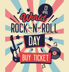 World Rock And Roll Day Typography Banner