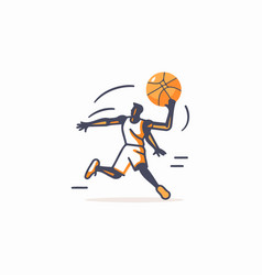 Basketball Player With Ball In Doodle Style